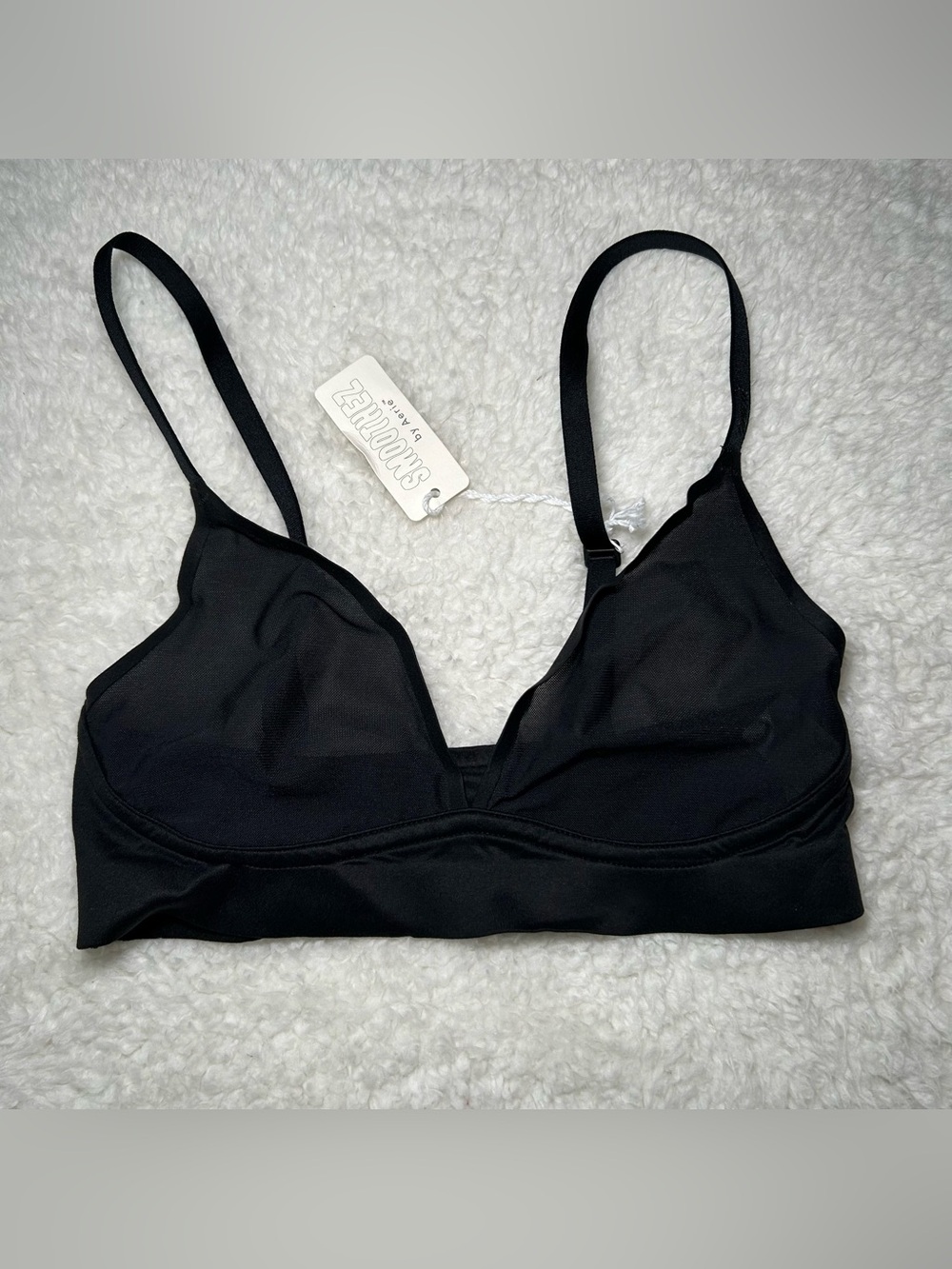Aerie Smoothez Mesh Bralette Black XS New
